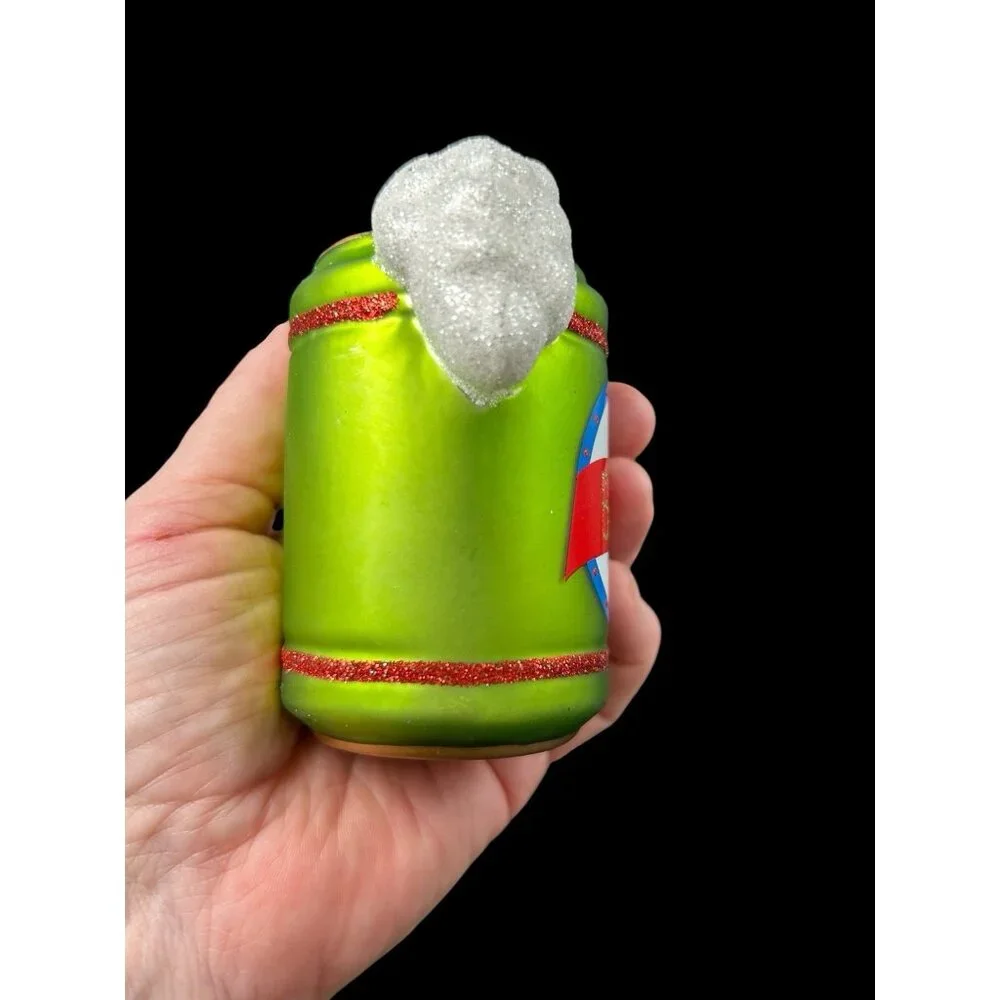 Blown Glass Glitter Foaming Beer Can Christmas Ornament 2022 Target Wondershop